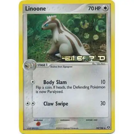Pokemon EX Emerald Holo Rare Linoone #34 [Reverse Holofoil] [Lightly Played]