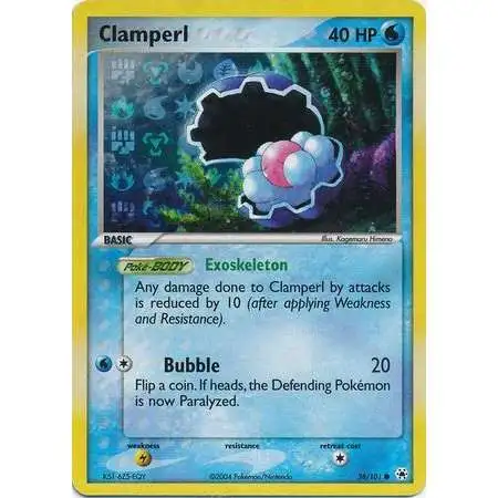 Pokemon EX Hidden Legends Reverse Holo Clamperl #58