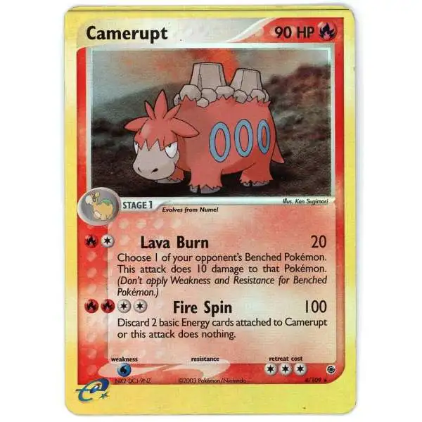 Pokemon EX Ruby & Sapphire Holo Rare Camerupt #4 [Print Line, Reverse Holofoil] [Lightly Played]