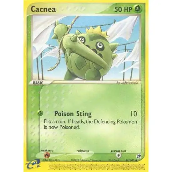 Pokemon EX Sandstorm Holo Rare Cacnea #58 [Reverse Holofoil] [Lightly Played]