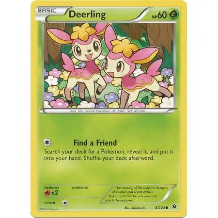 Pokemon Trading Card Game XY Fates Collide Common Deerling #8 [Lightly Played]