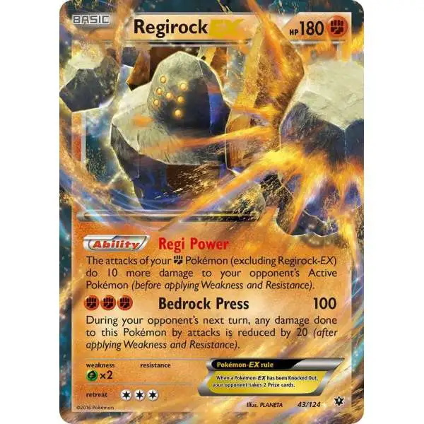 Pokemon Trading Card Game XY Fates Collide Ultra Rare Regirock EX #43 [Damage]