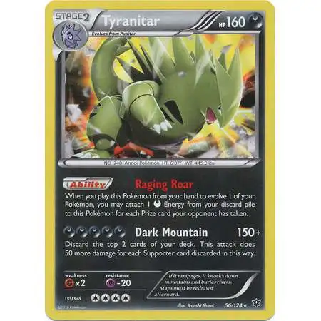 Pokemon Trading Card Game XY Fates Collide Holo Rare Tyranitar #56