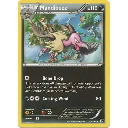Pokemon Trading Card Game XY Fates Collide Rare Mandibuzz #58