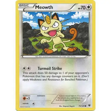 Pokemon Trading Card Game XY Fates Collide Common Meowth #74
