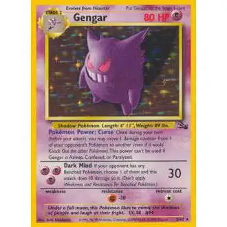 Pokemon Fossil Rare Holo Gengar #5 [Moderately Played]