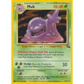 Pokemon Fossil Holo Rare Muk #13 [Damage]