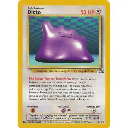 Pokemon Fossil Rare Ditto #18 [Lightly Played]