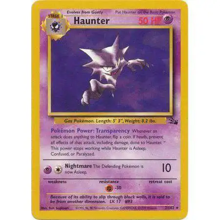 Pokemon Fossil Rare Haunter #21 [Heavily Played]