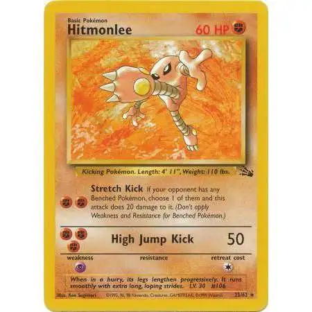 Pokemon Fossil Rare Hitmonlee #22 [Heavily Played]