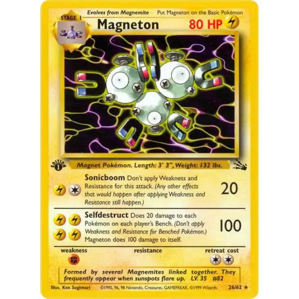 Pokemon Fossil Rare Magneton #26 [Moderately Played]