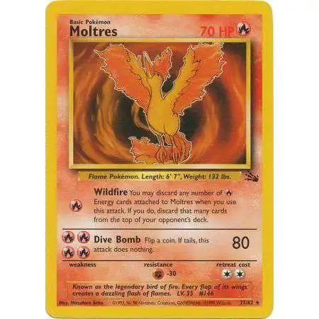Pokemon Fossil Rare Moltres #27 [Damanged]