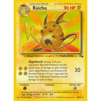 Pokemon Fossil Rare Raichu #29