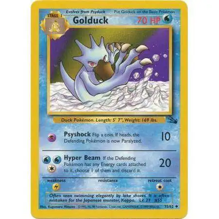 Pokemon Fossil Uncommon Golduck #35 [Lightly Played]