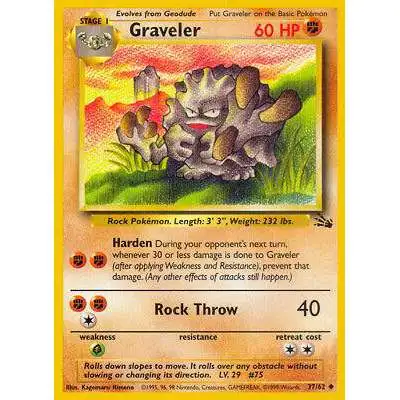 Pokemon Fossil Graveler Uncommon Lightly Played #37 [Lightly Played]