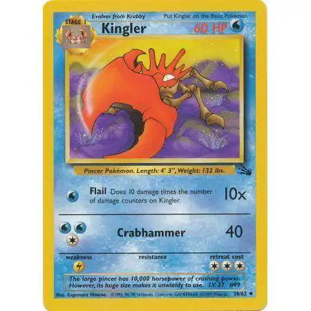 Pokemon Fossil Uncommon Kingler #38 [Lightly Played]