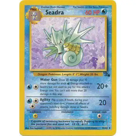 Pokemon Fossil Uncommon Seadra #42 [Heavily Played]