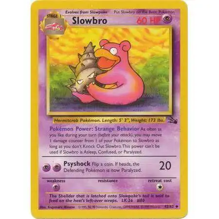 Pokemon Fossil Uncommon Slowbro #43 [Moderately Played]
