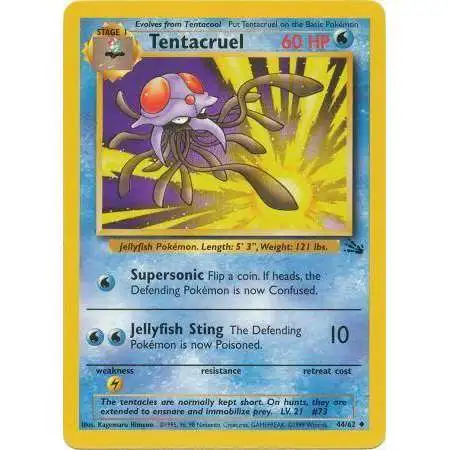 Pokemon Fossil Uncommon Tentacruel #44 [Lightly Played]