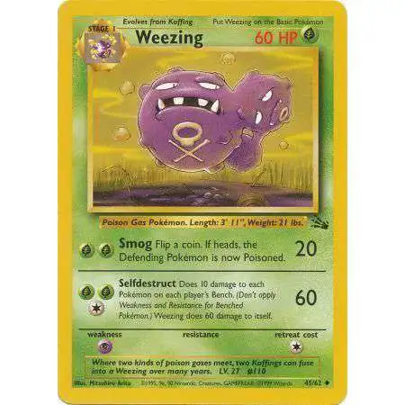 Pokemon Fossil Uncommon Weezing #45 [Lightly Played]