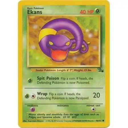 Pokemon Fossil Ekans Common Lightly Played #46