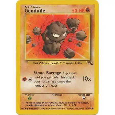 Pokemon Fossil Common Geodude #47 [Lightly Played]