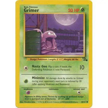 Pokemon Fossil Common Grimer #48 [Moderately Played]
