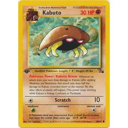 Pokemon Fossil Common Kabuto #50 [1st Edition]
