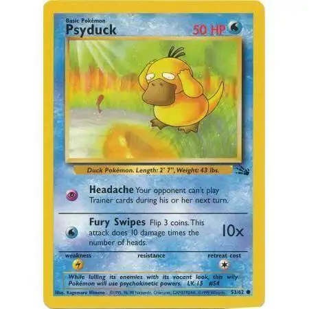 Pokemon Fossil Common Psyduck #53 [Moderately Played]