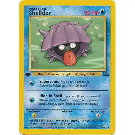 Pokemon Fossil Common Shellder #54 [1st Edition] [Lightly Played]