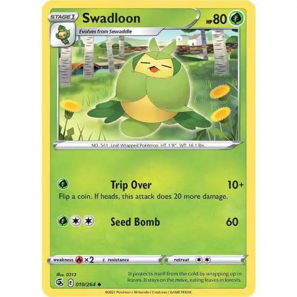 Pokemon Trading Card Game Sword & Shield Fusion Strike Uncommon Swadloon #10