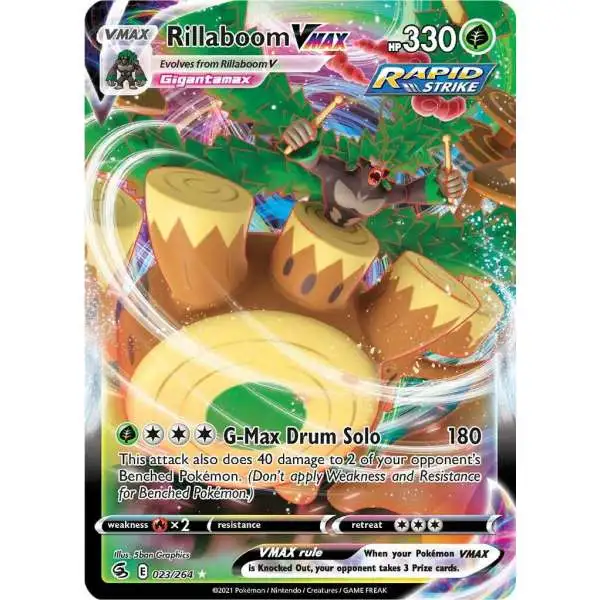 Pokemon Trading Card Game Sword & Shield Fusion Strike Ultra Rare Rillaboom VMAX #23