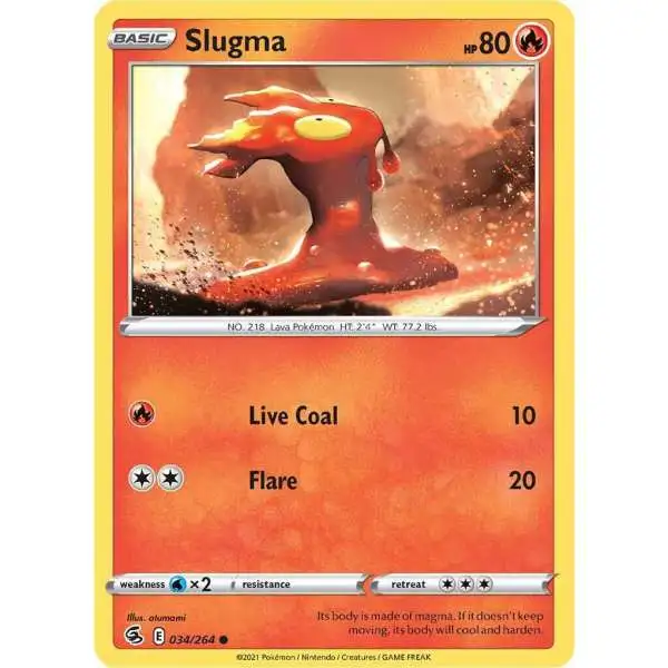Pokemon Trading Card Game Sword & Shield Fusion Strike Common Slugma #34