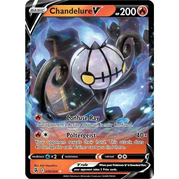Pokemon Trading Card Game Sword & Shield Fusion Strike Ultra Rare Chandelure V #39