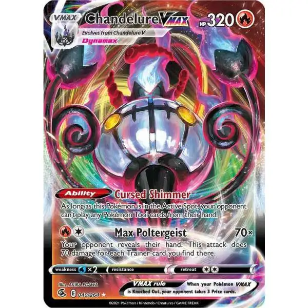 Pokemon Trading Card Game Sword & Shield Fusion Strike Ultra Rare Chandelure VMAX #40 [Lightly Played]