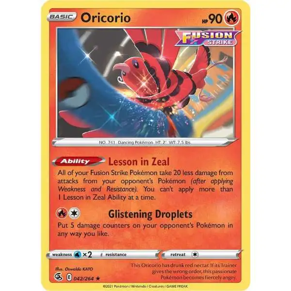 Pokemon Trading Card Game Sword & Shield Fusion Strike Rare Oricorio #42