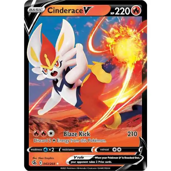 Pokemon Trading Card Game Sword & Shield Fusion Strike Ultra Rare Cinderace V #43