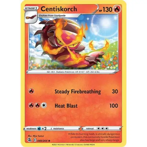 Pokemon Trading Card Game Sword & Shield Fusion Strike Uncommon Centiskorch #49