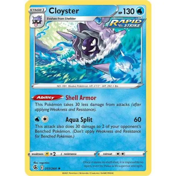 Pokemon Trading Card Game Sword & Shield Fusion Strike Rare Cloyster #51