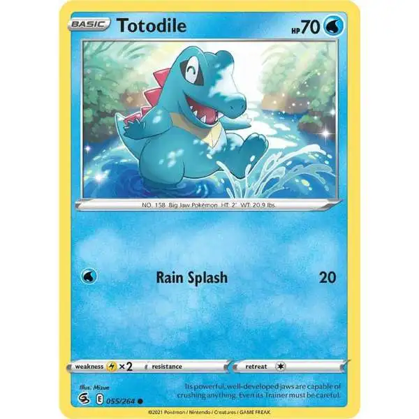 Pokemon Trading Card Game Sword & Shield Fusion Strike Common Totodile #55