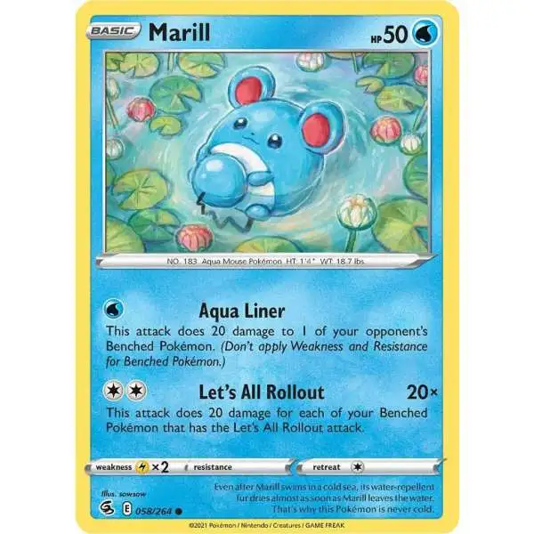 Pokemon Trading Card Game Sword & Shield Fusion Strike Common Marill #58