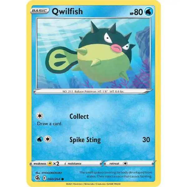 Pokemon Trading Card Game Sword & Shield Fusion Strike Common Qwilfish #60