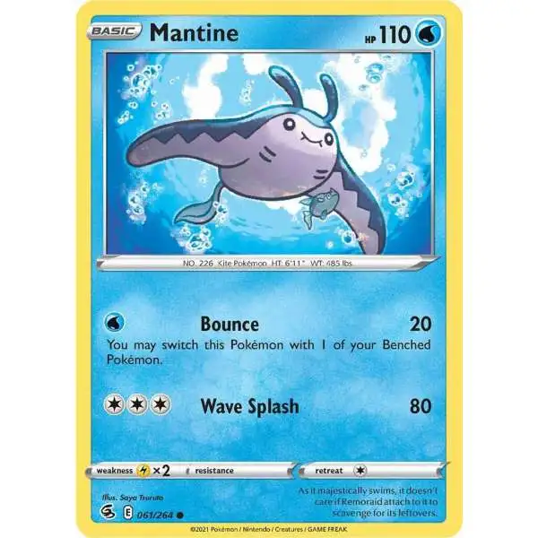 Pokemon Trading Card Game Sword & Shield Fusion Strike Common Mantine #61