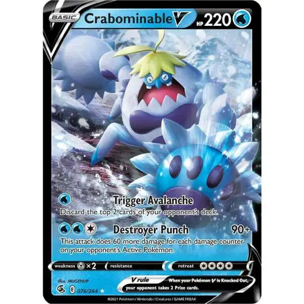 Pokemon Trading Card Game Sword & Shield Fusion Strike Ultra Rare Crabominable V #76