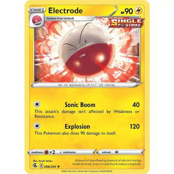 Pokemon Trading Card Game Sword & Shield Fusion Strike Rare Electrode #88