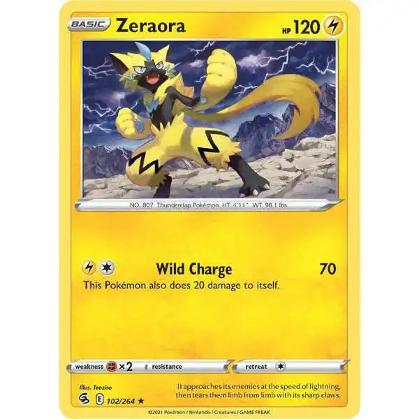 Pokemon Trading Card Game Sword & Shield Fusion Strike Rare Zeraora #102