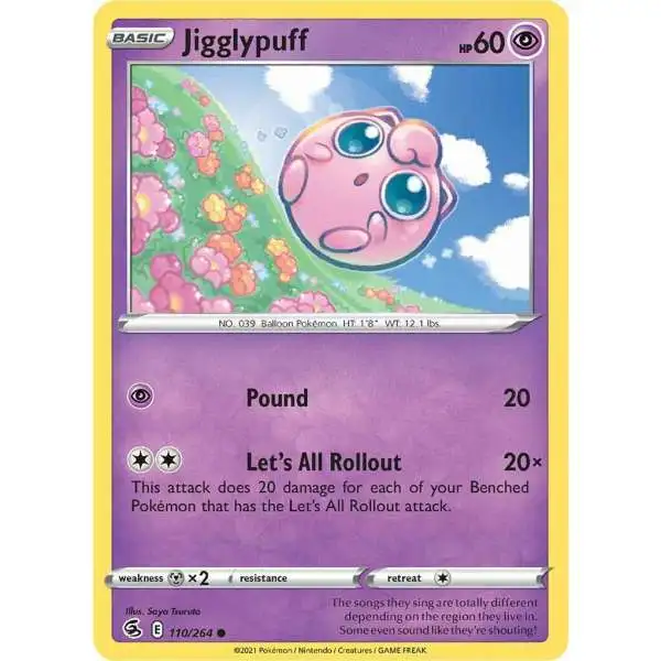 Pokemon Trading Card Game Sword & Shield Fusion Strike Common Jigglypuff #110