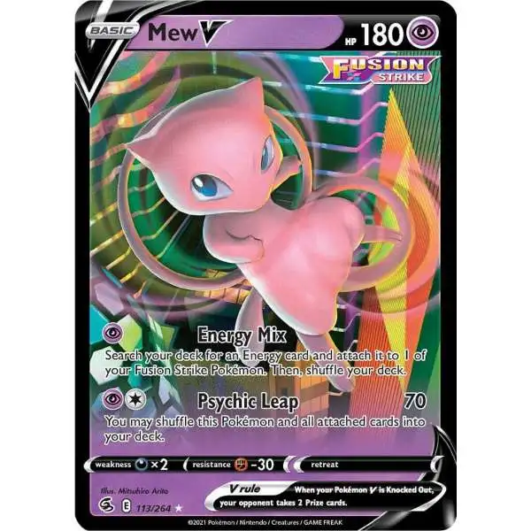 Pokemon Trading Card Game Sword & Shield Fusion Strike Ultra Rare Mew V #113