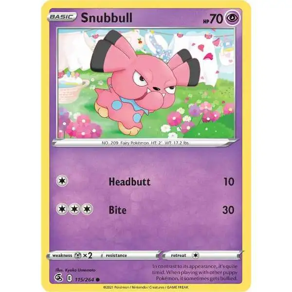 Pokemon Trading Card Game Sword & Shield Fusion Strike Common Snubbull #115
