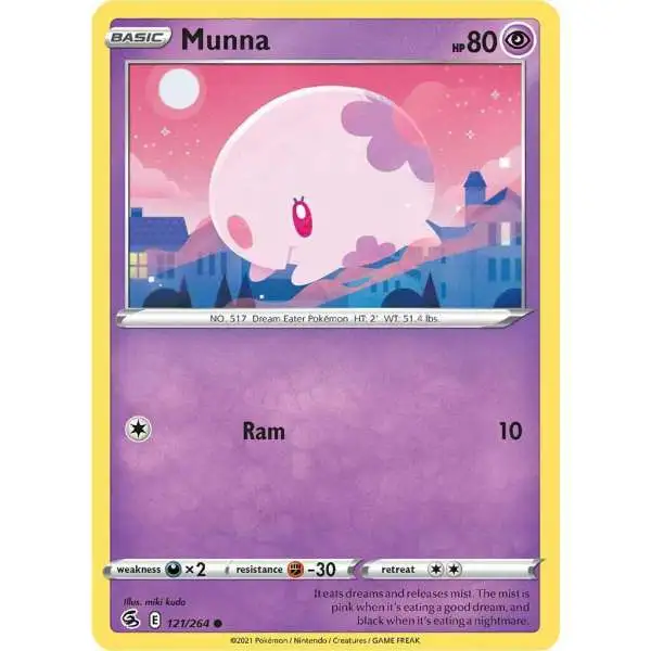 Pokemon Trading Card Game Sword & Shield Fusion Strike Common Munna #121